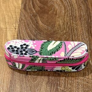 Vera Bradley Pink Green Floral Zip Pencil Case